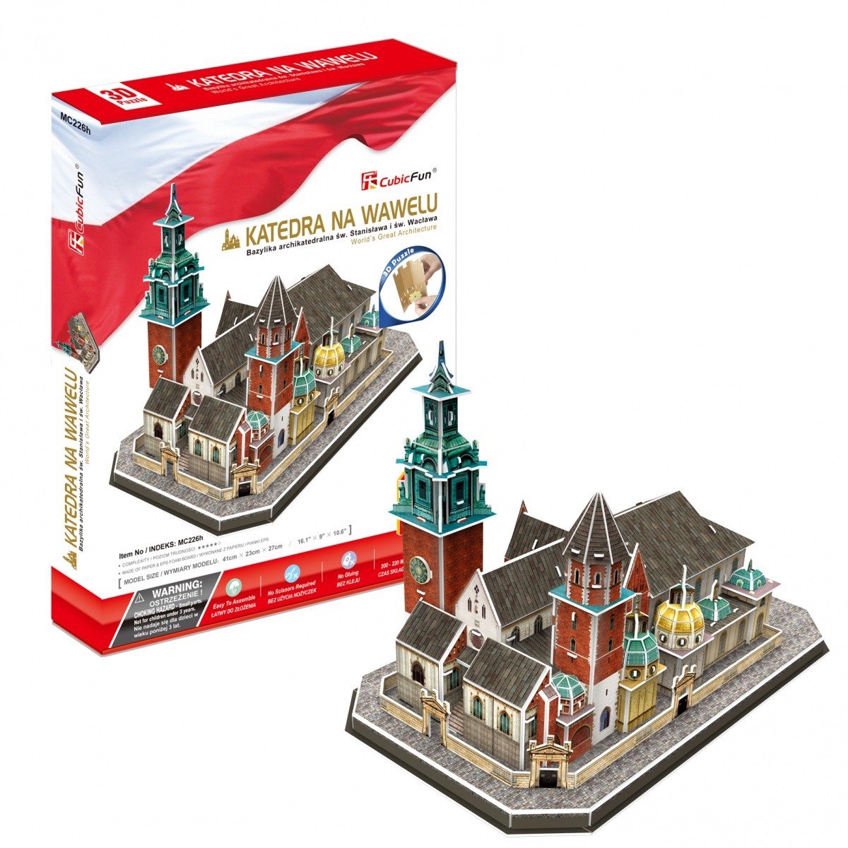 Cubic Fun 3D puzzel Wawel Kathedraal 101 stukjes educatief speelgoed.