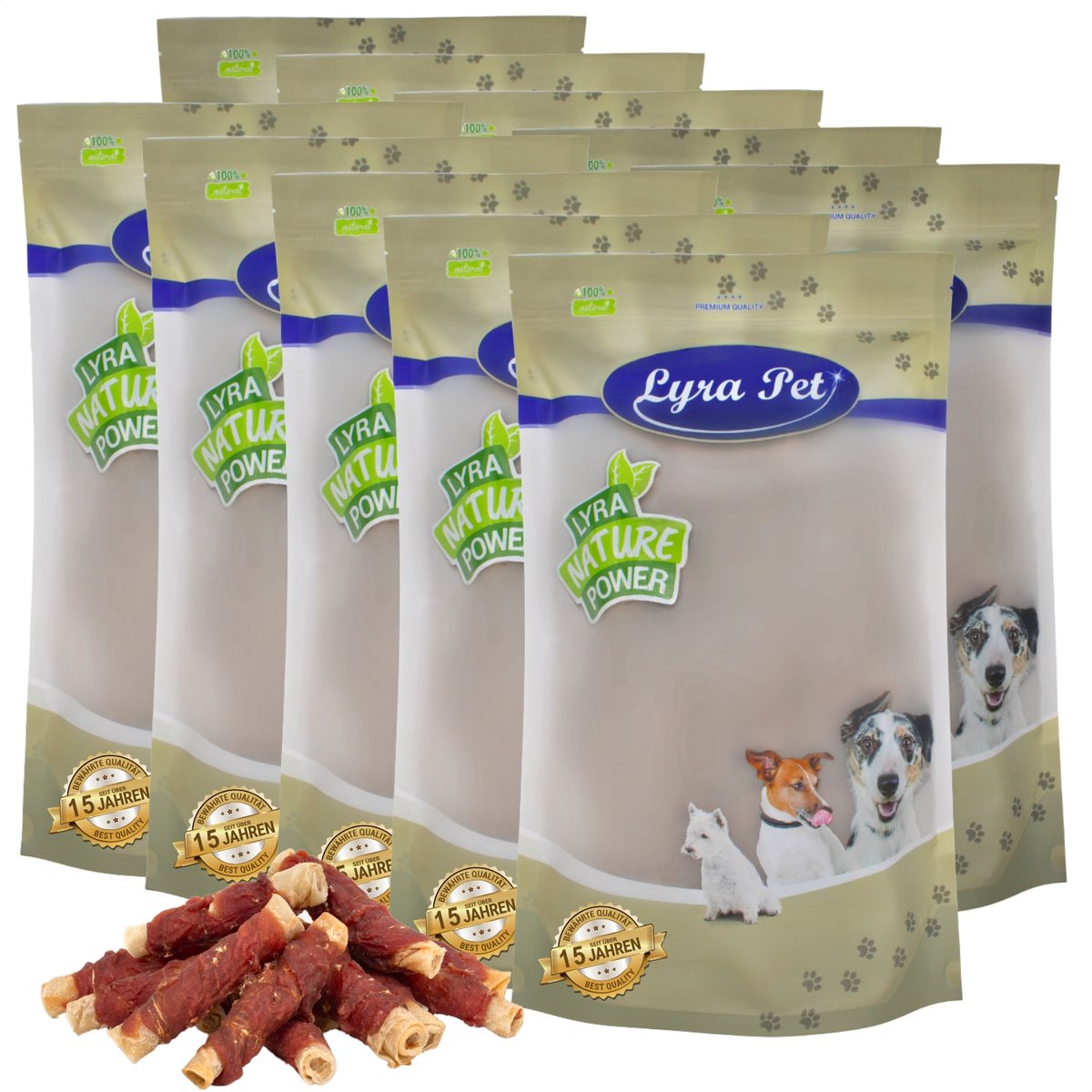 10 kg Lyra Pet® kauwrollen met natuurlijke eendenborst