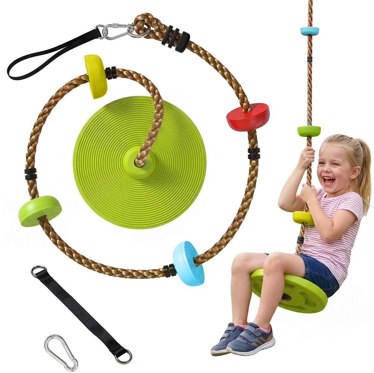 Aiyaplay Kinderen Klimtouwset-HDPE, PE-Ø30 x 190H cm-Groen