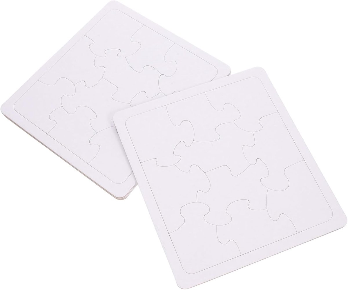 Lege Puzzel Vellen - DIY Tekenpuzzels - Creatief Knutselen - 4 Vellen Pakket - 18.7 x 16.7 cm - Wit