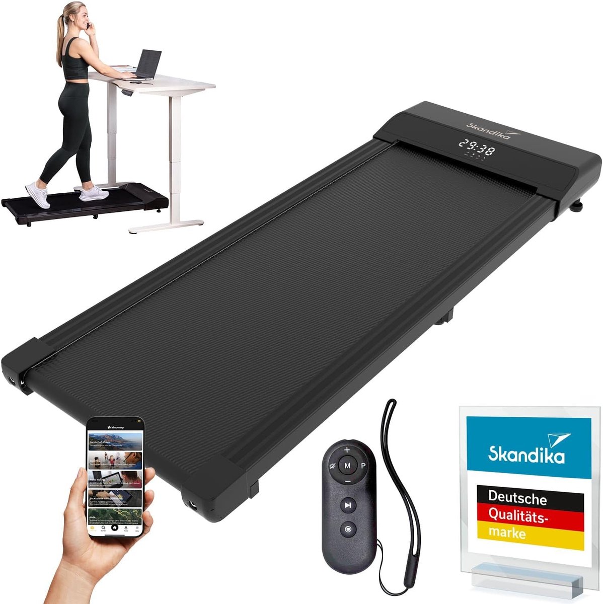 Inklapbare Loopband - Onder Desk Treadmill - Thuiswerken Fitness - Compact Opvouwbaar Ontwerp - 134x52x12cm - Zwart