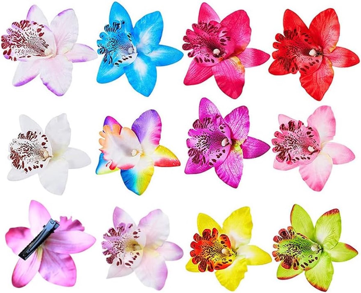 Bloemen Haarspeldjes - Bloem Clips - Feestelijke Haarstijl - Set van 12 - 1 cm - Kleurrijk