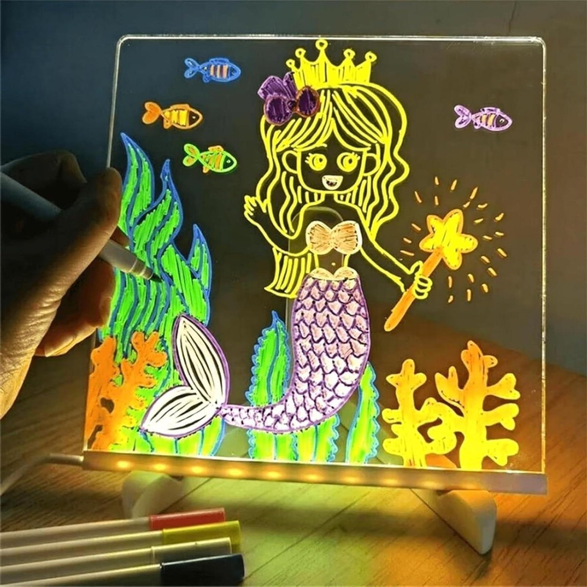 Licht Tekentablet - LED Tekenbord Kinderen - Creatief Tekenen Stimuleren - Schermvrij Natuurlijk Leren - 20x30cm - Transparant