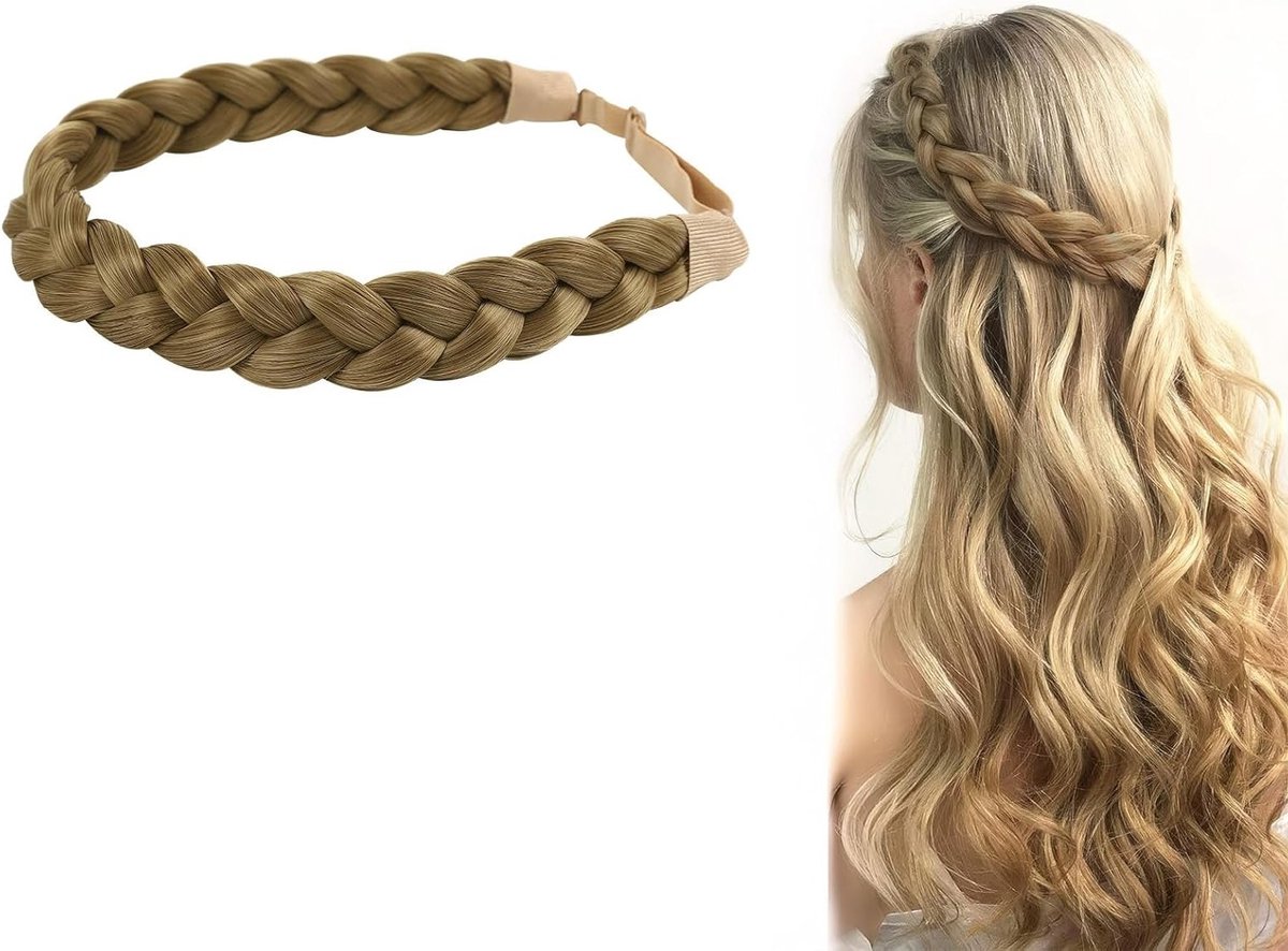 Geweven Haarband van Synthetisch Haar - Elastische en Verstelbare Haaraccessoire voor een Natuurlijke Look en Stijlvolle Outfit
