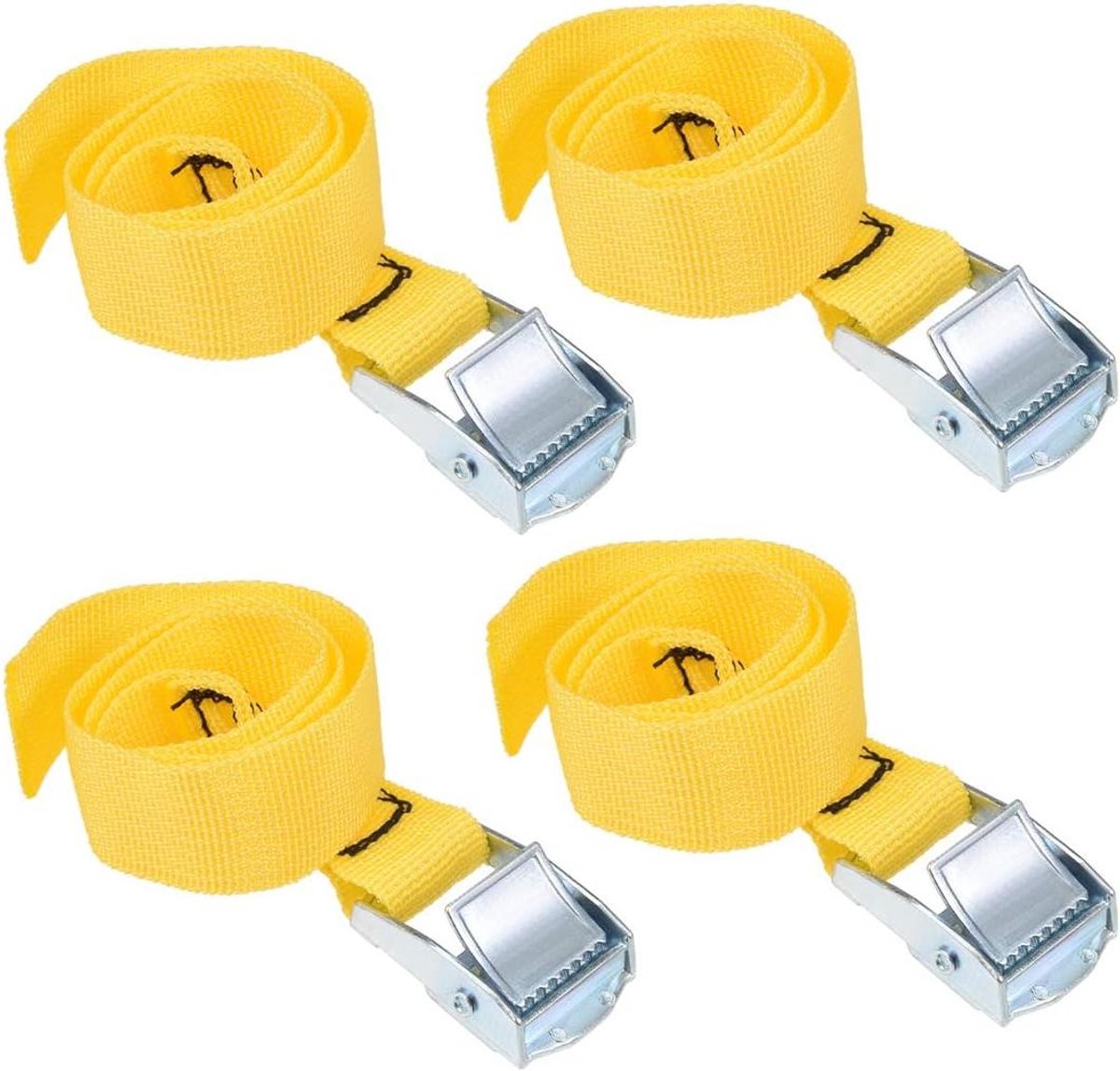 Sjorriem Spanband - Ladingzekering Strap - Goederen Vervoeren - Met Gesp - 0.5M x 25mm - Blauw en Geel