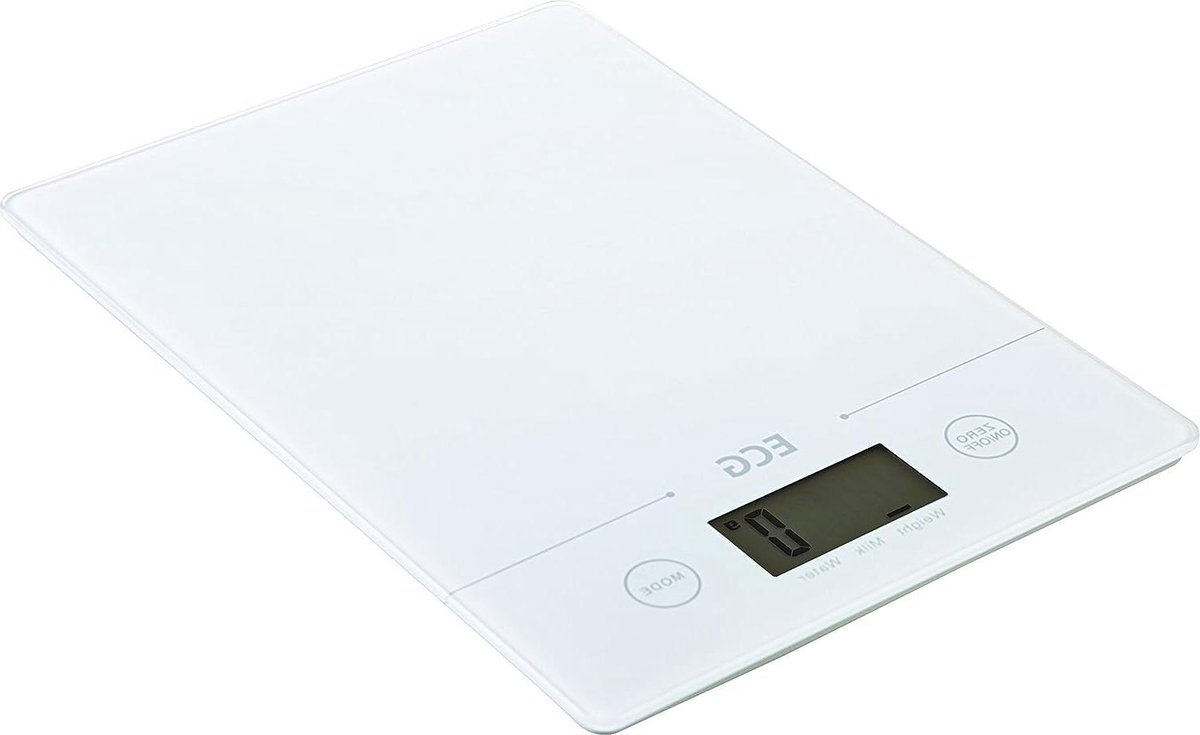 Keukenweegschaal - Digitale weegschaal - Ingrediënten afwegen - Veiligheidsglas - 5 kg - Wit