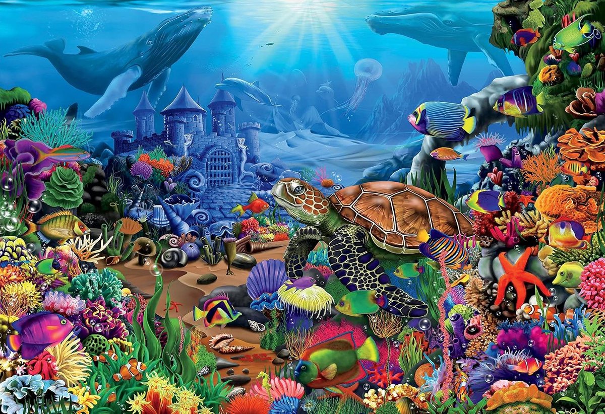 Legpuzzel - Puzzelstukjes Jigsaw - Ontspanning thuis - 2000 stukjes - 96 x 66 cm - Onderwater