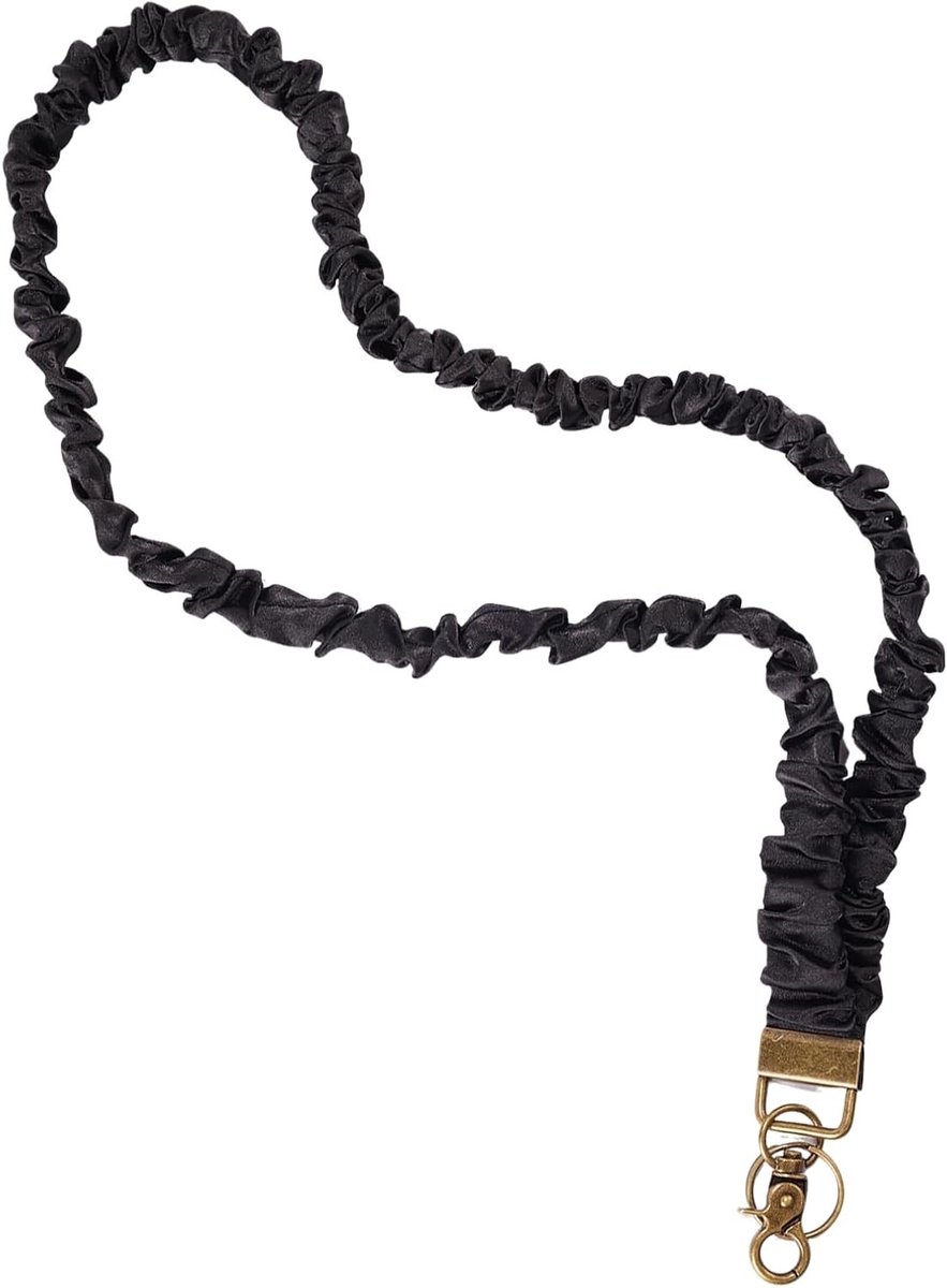 Verstelbare en Retractable Lanyard voor ID Badges, Zachte Elastische Sleutelhanger en Kaart Houder voor Onderwijs en Zorg (Zwart)