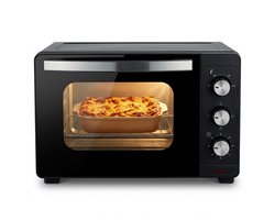 Vrijstaande Oven - 20 Liter - 1280W - Heteluchtoven - Instelbare Temperatuur 100-230°C - Timer 60 min - Dubbel Glas