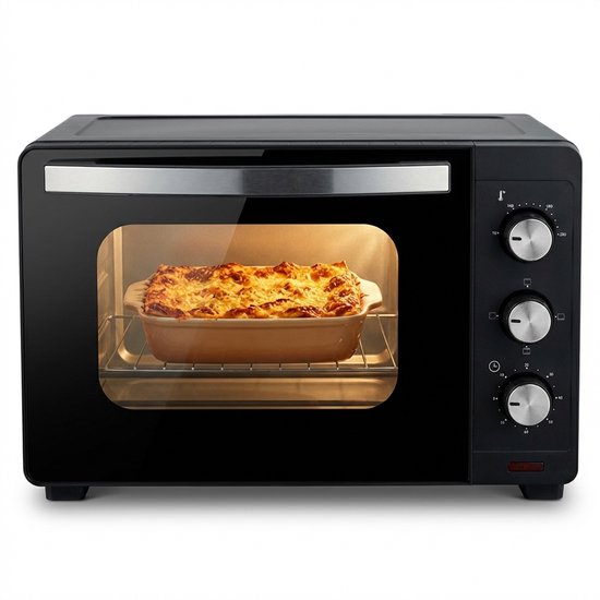 Four autonome - 20 litres - 1280W - Four à convection - Température réglable 100-230°C - Minuteur 60 min - Double vitrage