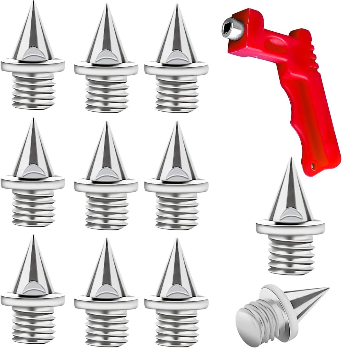 50 Stuks 6mm Track Spikes met 1 Spy Wrench, Ideaal voor Hardloopschoenen en Sporttraining