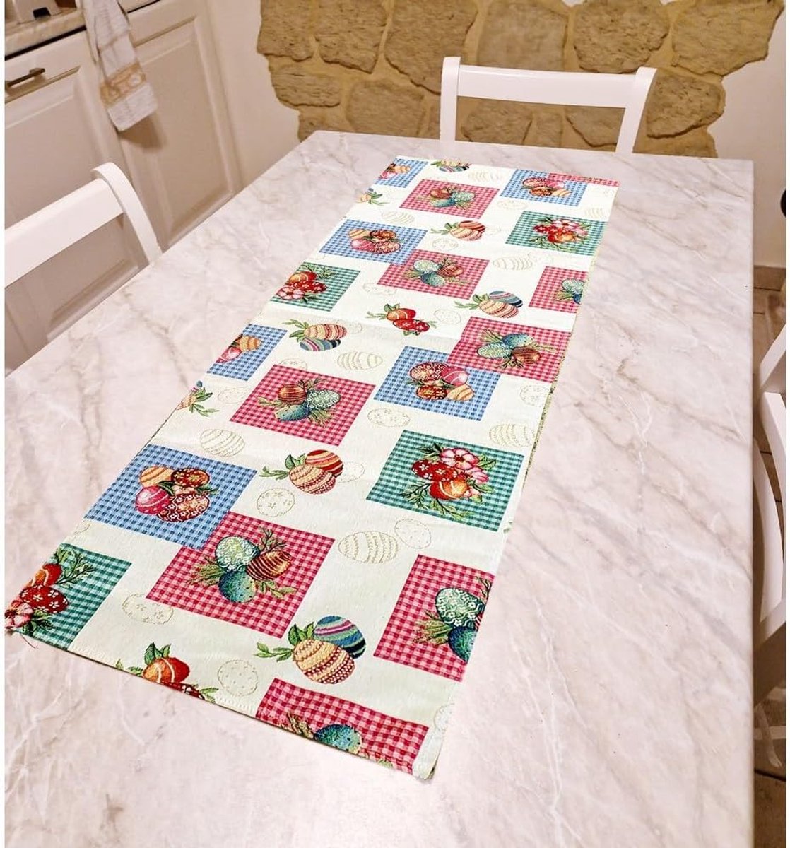 Tafelloper Gobeline - Paas Decoratie - Tafel Aankleden - Gobelin Weeftechniek - 40x100 cm - Mand