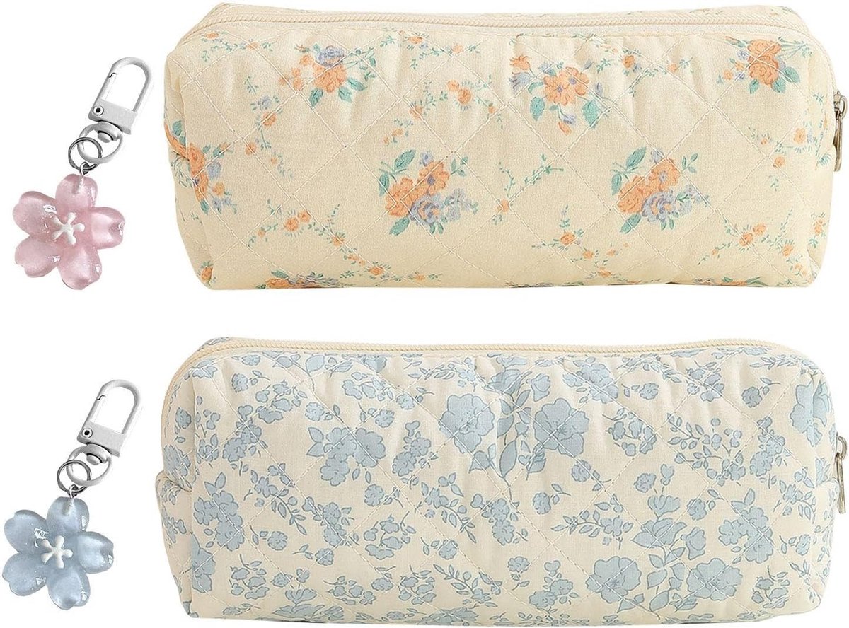 Kleine Bloem Potlood Gevallen en Sleutelhangers, Make-Up Borstel Tas, Reizen Opbergtas, Leuke Hanger, Cadeau voor Vrienden, Creatieve Accessoires en Organizers.