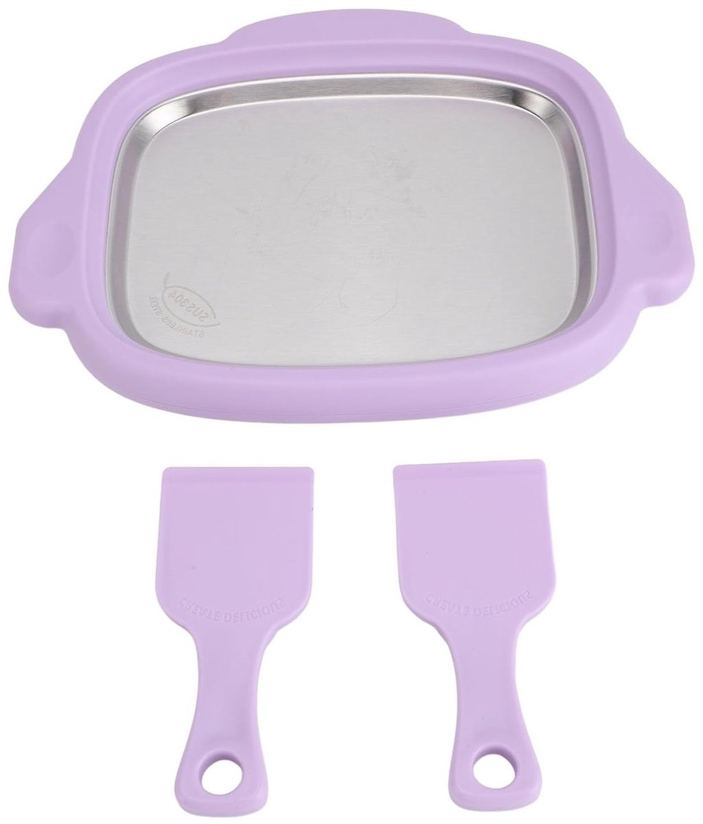 Stainless Steel IJs Maker voor Rolled IJs, IJsrollen en Coiled Yogurt met 2 Scheppen en Accessoires