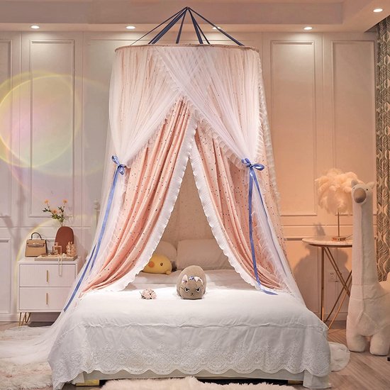 Bedluifel Prinsessenhemel - Hemeltje Bed Klamboe - Decoratie Slaapkamer - Dubbellaags Garenontwerp - 290 cm Hoog - Ster — afbeelding 3