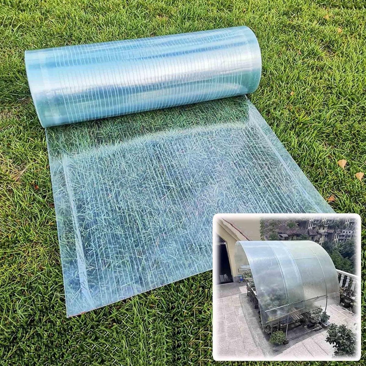 Polycarbonaat Dakplaat - Glasvezelpaneel Daglichtpaneel - Kas Kozijnen Afdekken - Waterdicht Anti-uv Bescherming - 1.2x15m - Transparant