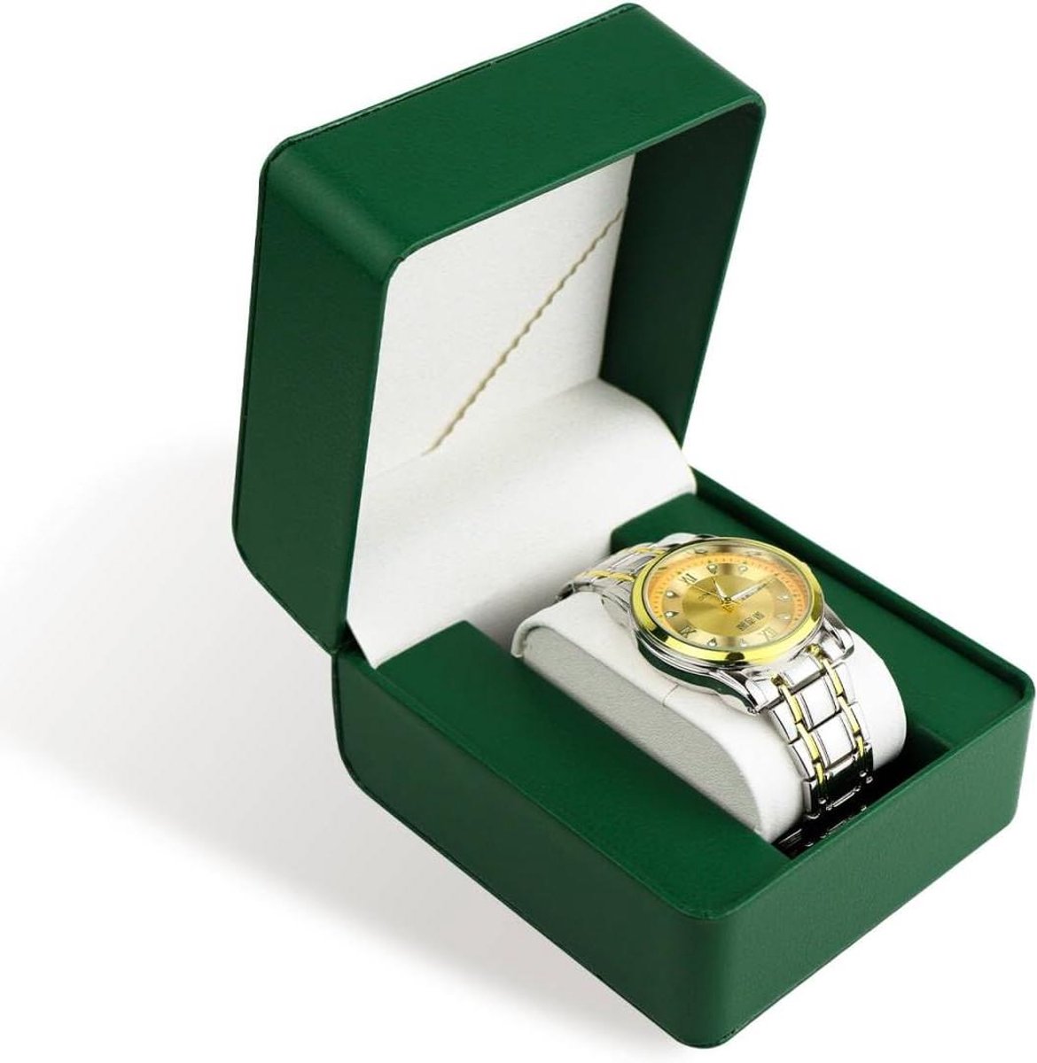 Horloge Doos - Horloge Presentatie - Horloges Opbergen - Afneembaar Kussen - 11 x 10 x 7 cm - Groen