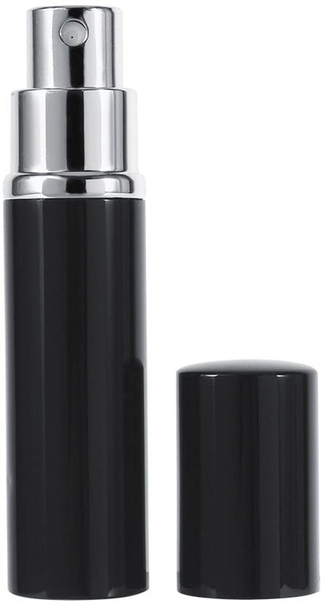 VT Goods - Refillable Fragrance Atomizer - Duurzaam - 5 ml - Handig voor op reis - Aluminium - Geschikt voor dames - Zwart