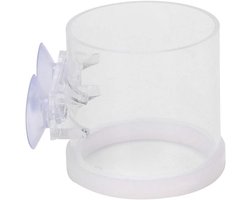 Visvoerring Aquarium - Voederring Vis - Voorkomt Voer Drijven - Met Zuignap - 8 x 8 x 7 cm - Transparant