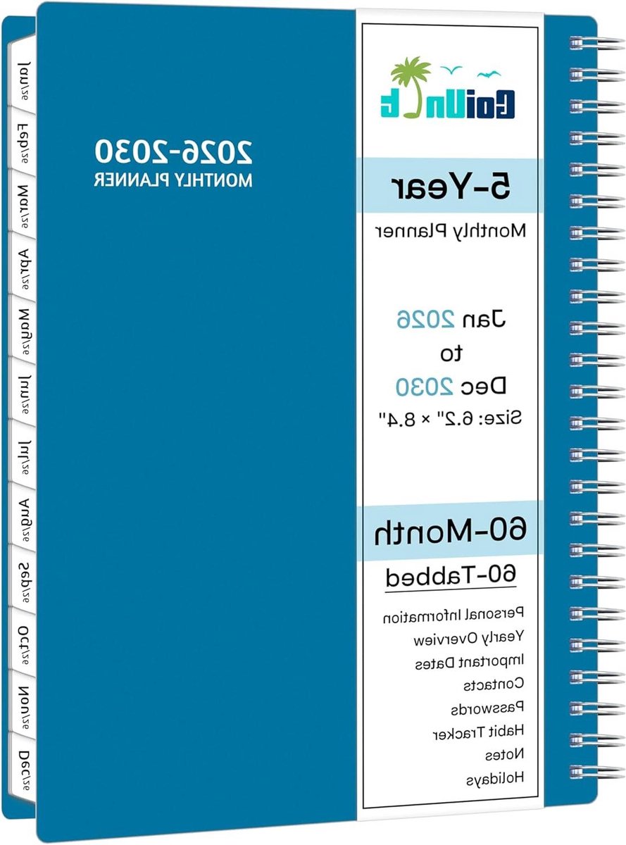 Maandplanner - Jaarplanner Kalender - Professioneel Plannen - Kunstleren Omslag - A5 - Blauw