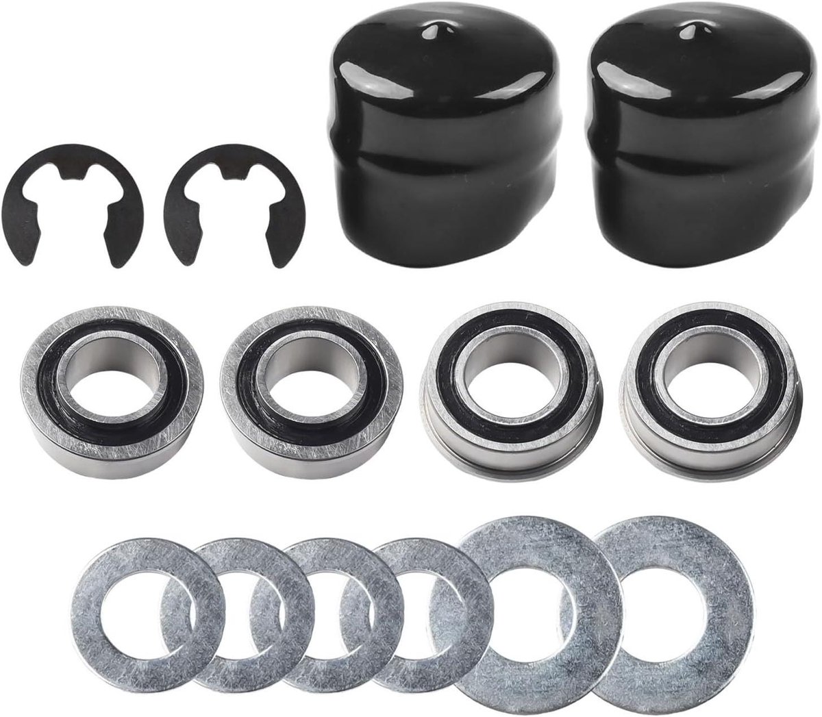 Voorwielbus naar lager kit - Grasmaaier onderdelen - Soepel sturen - Trillingsdempende constructie - 19mm binnendiameter - Zwart