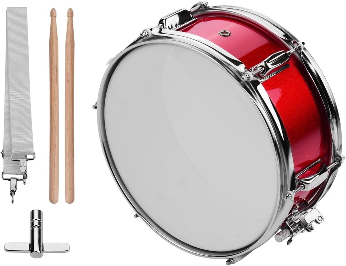 Snare Drum - Marching Drum - Muzikaal Leren - Compleet Beginnerspakket - 30.5 cm - Rood