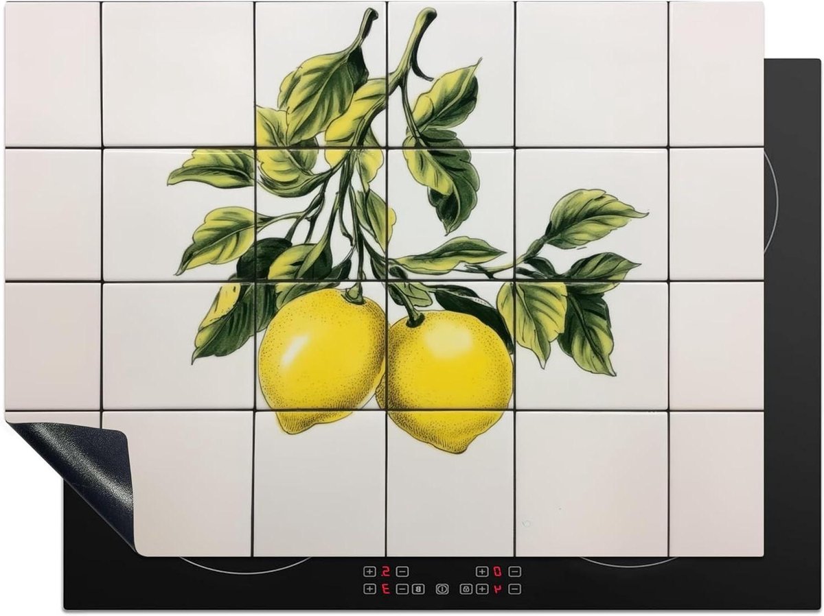 Inductie Beschermer - Kookplaat Mat - Keuken Werkruimte - Levendige Fotoprint - 71x52 cm - Citroen