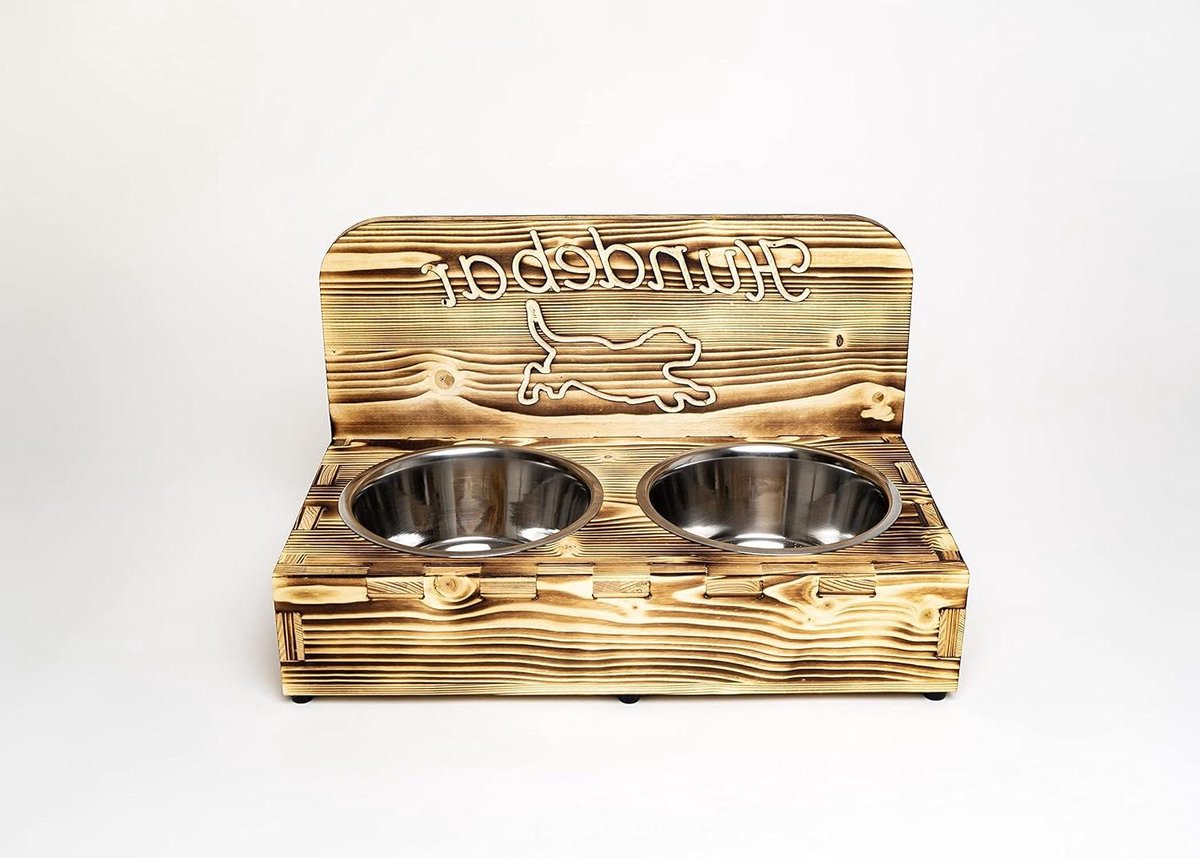 Honden Voederbar - Voerstation Hond - Comfortabel Eten - Met Achterwand - 50 cm x 27 cm x 29 cm