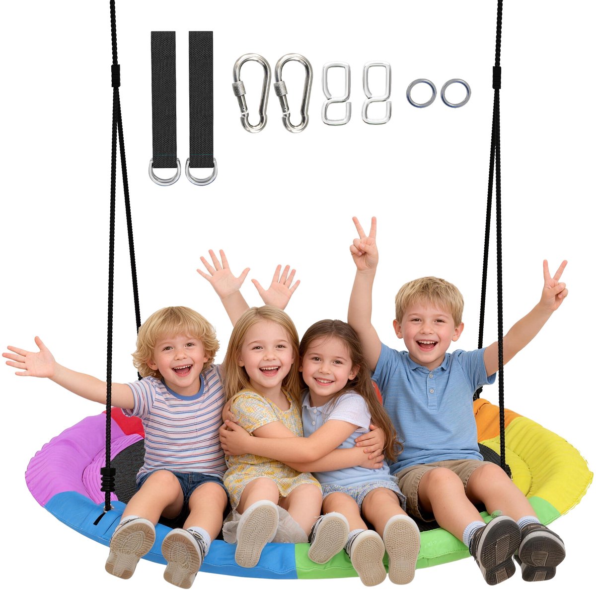 Aiyaplay Kinderschommel-Oxford-stof, PE-Ø120 x 180H cm-Meerkleurig