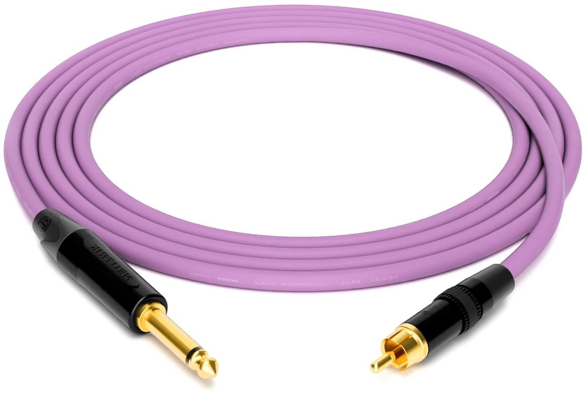 Studiokabel - Professionele Kabel - Muziek Opnemen - Quad Structuur - 10 m - Paars
