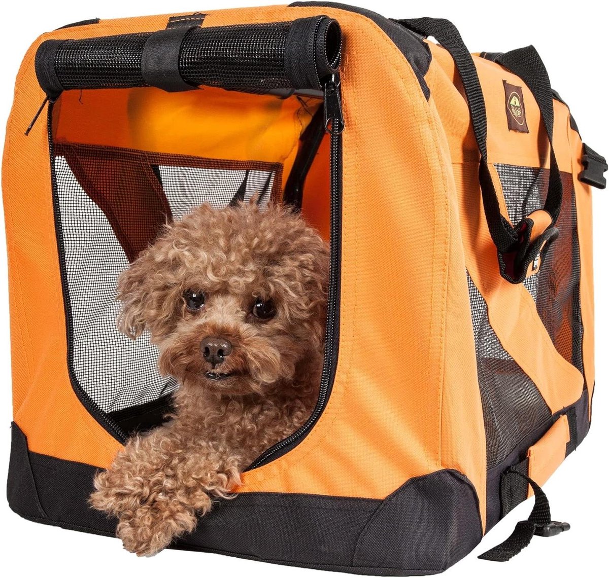 Opvouwbare hondenkrat - Hondenreismand Hondenbench - Veilig Vervoer Hond - 360 Vista View - X-Large 36 inch - Oranje