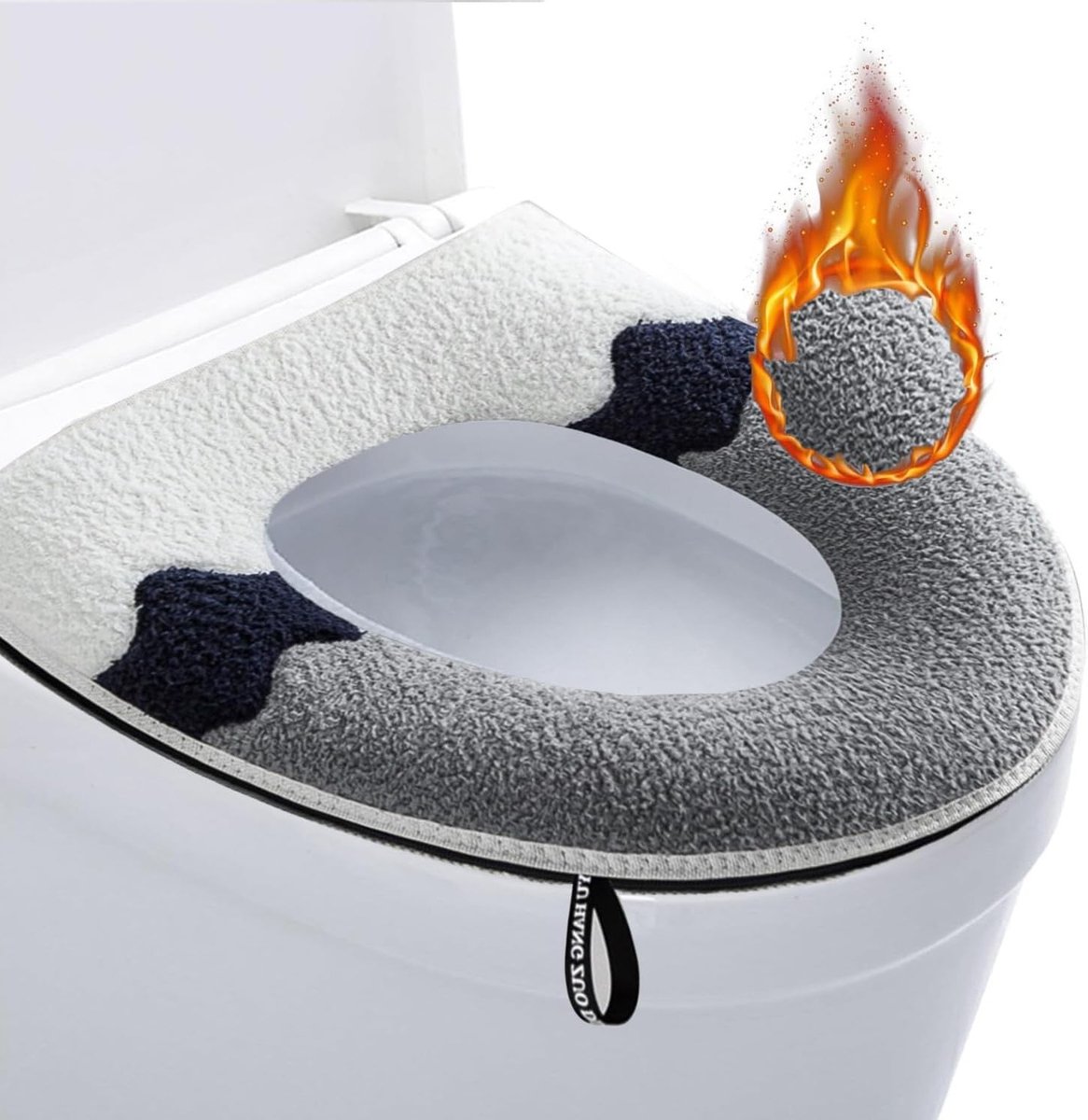 Zachte Toiletbrilverwarmer met Handvat, Comfortabele Toiletzitting, Luxe Badkameraccessoire voor Extra Warmte en Comfort