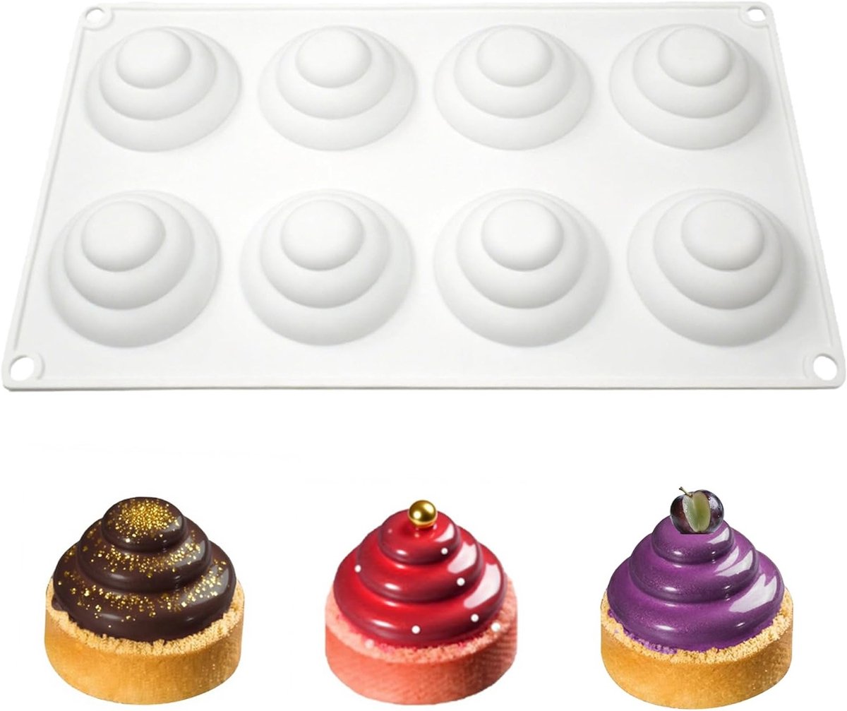 Siliconen Mallen voor Chocolade en Dessert - 3D Cake, Snoep, Mousse en Pudding Maken met 8 Holes