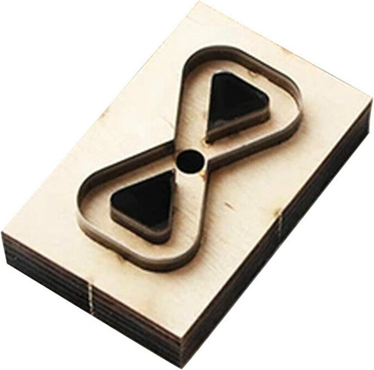Houten Stempelvorm voor Leer, Boogvormige Embossing Mal voor DIY Leren Ambachten en Accessoires (70x45mm)
