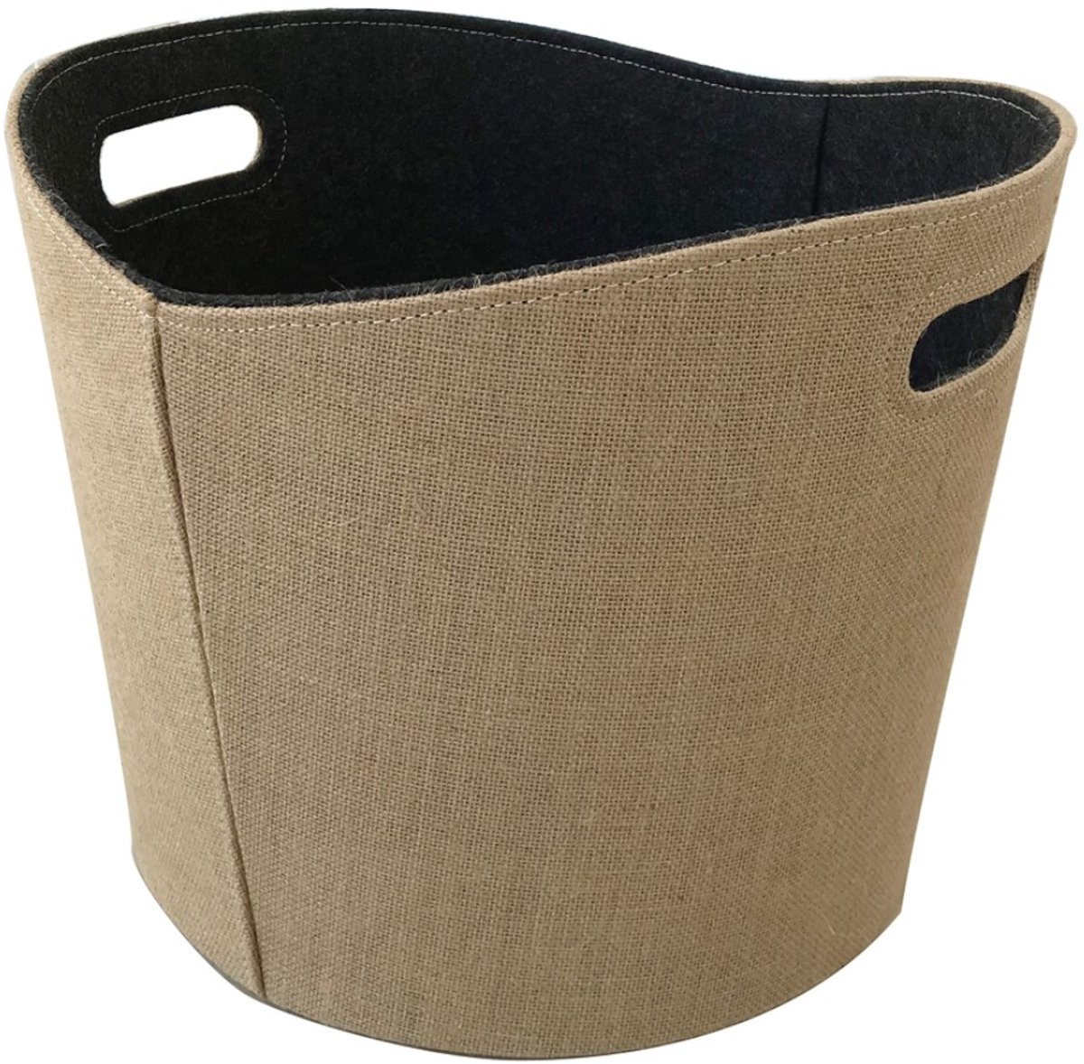 TermaTech houtmand Jute Rond - lichtbruin - diameter 39 cm - hoogte 31 cm