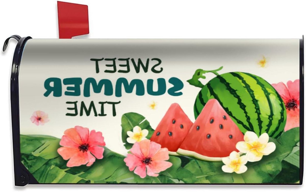 Brievenbushoes Tropisch - Brievenbusdecoratie Wrap - Brievenbus Versieren - Magnetische Bevestiging - 45x53 cm - Meerkleurig