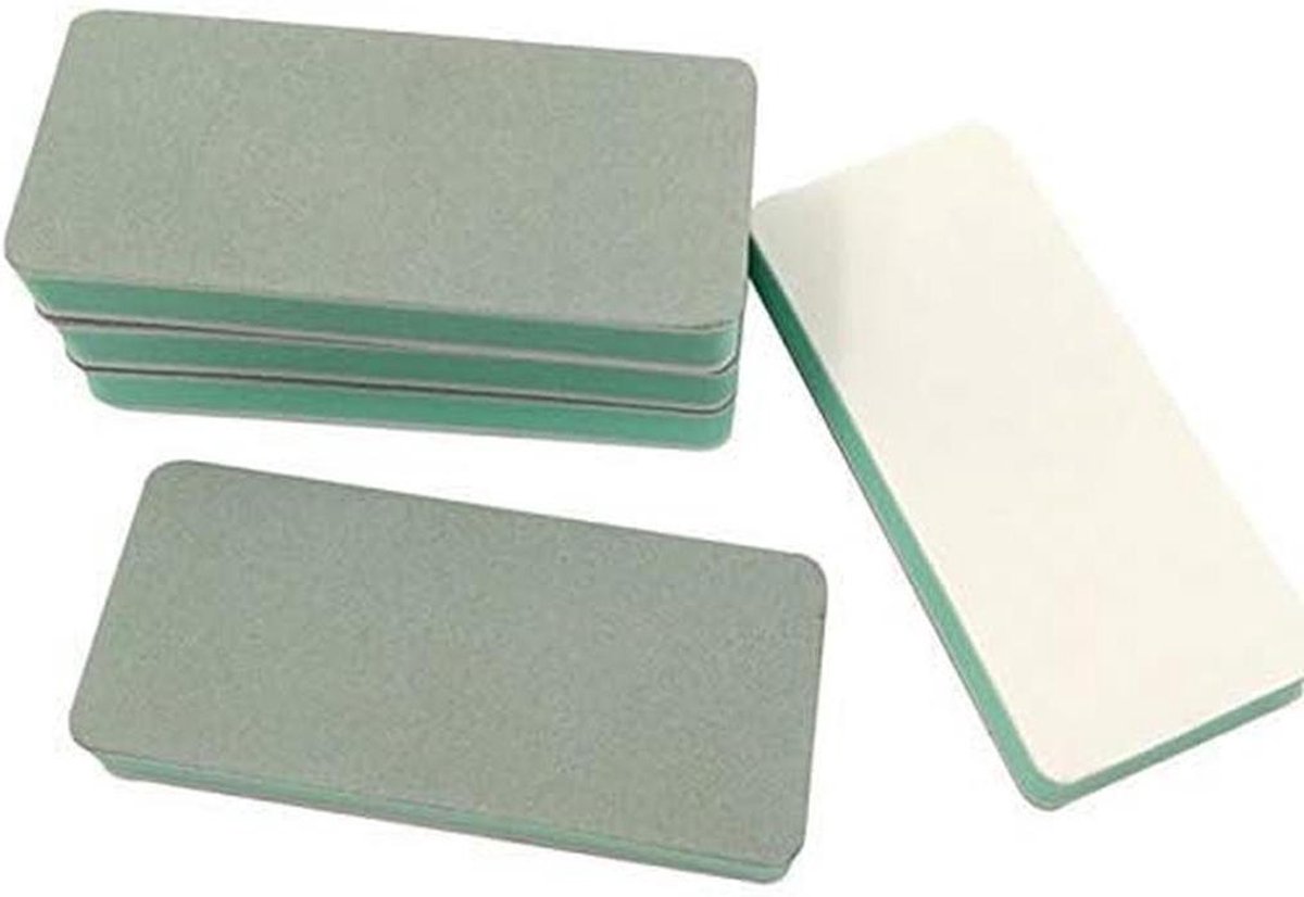 Nagelbuffer Set - Nagelvijl Schuurblok - Nagels Glad Maken - 6-zijdig Ontwerp - 10 stuks - Groen