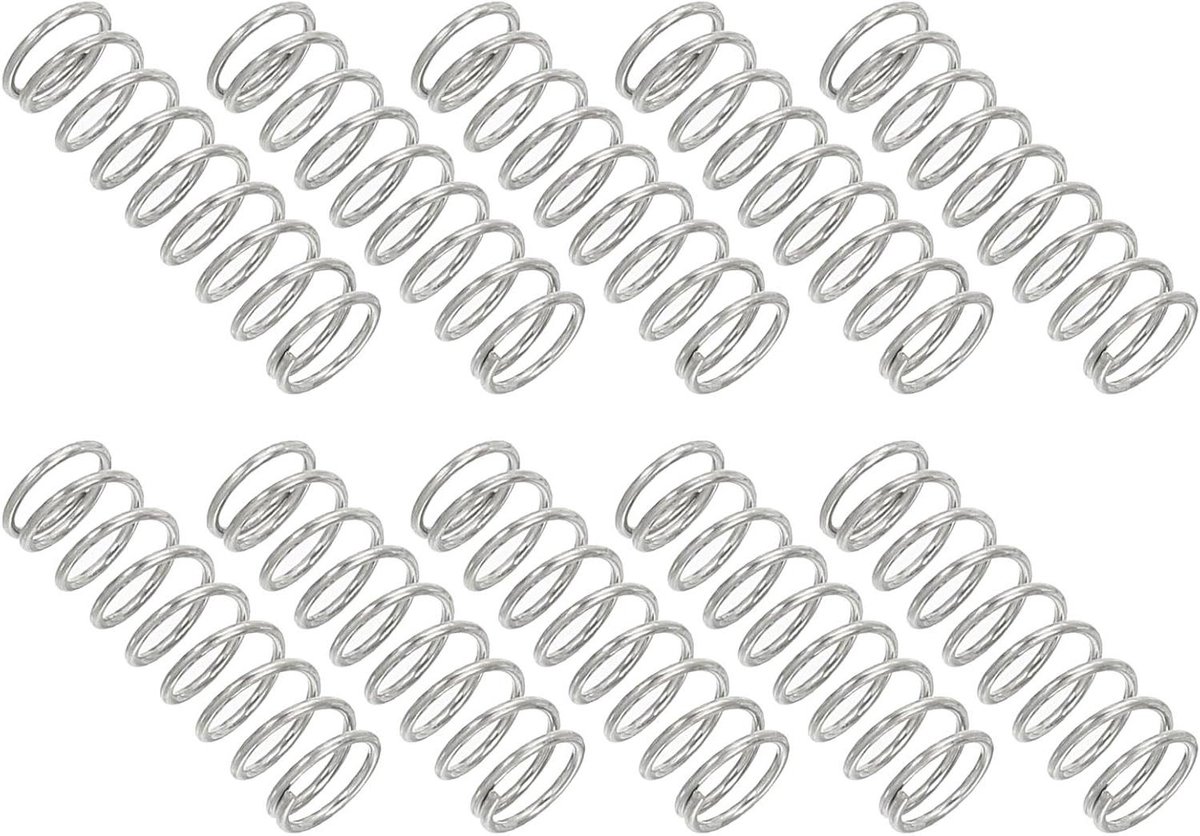 Compressieveren Set - Kleine Veren - Reparatie en Onderhoud - Roestvrij Staal - 0.6x6x20mm - Zilver