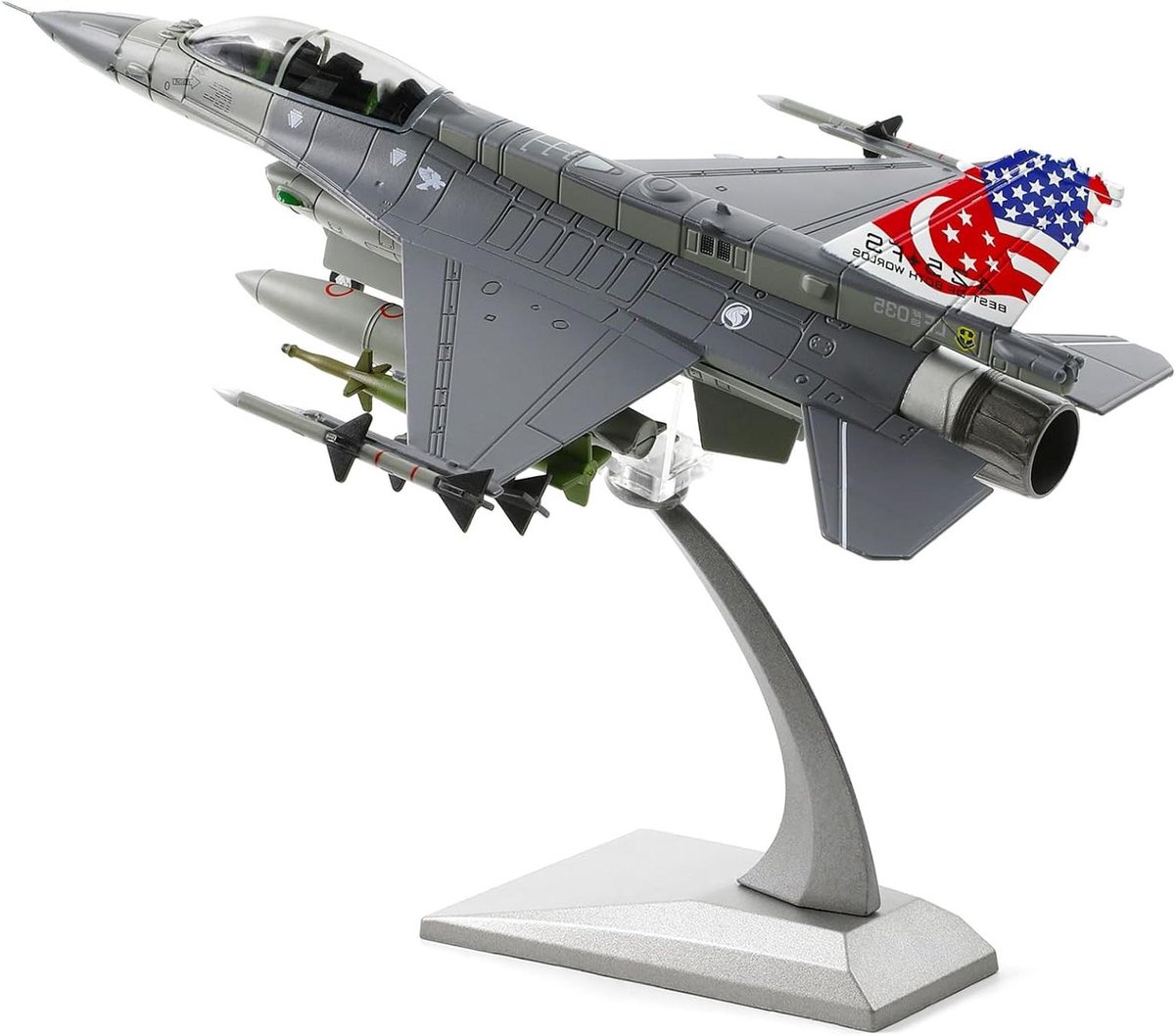 Vliegtuigmodel F-16D - Jachtvliegtuig Diecast - Modelverzameling - Gegoten metaal replica - 1/72 Schaal - Singapore