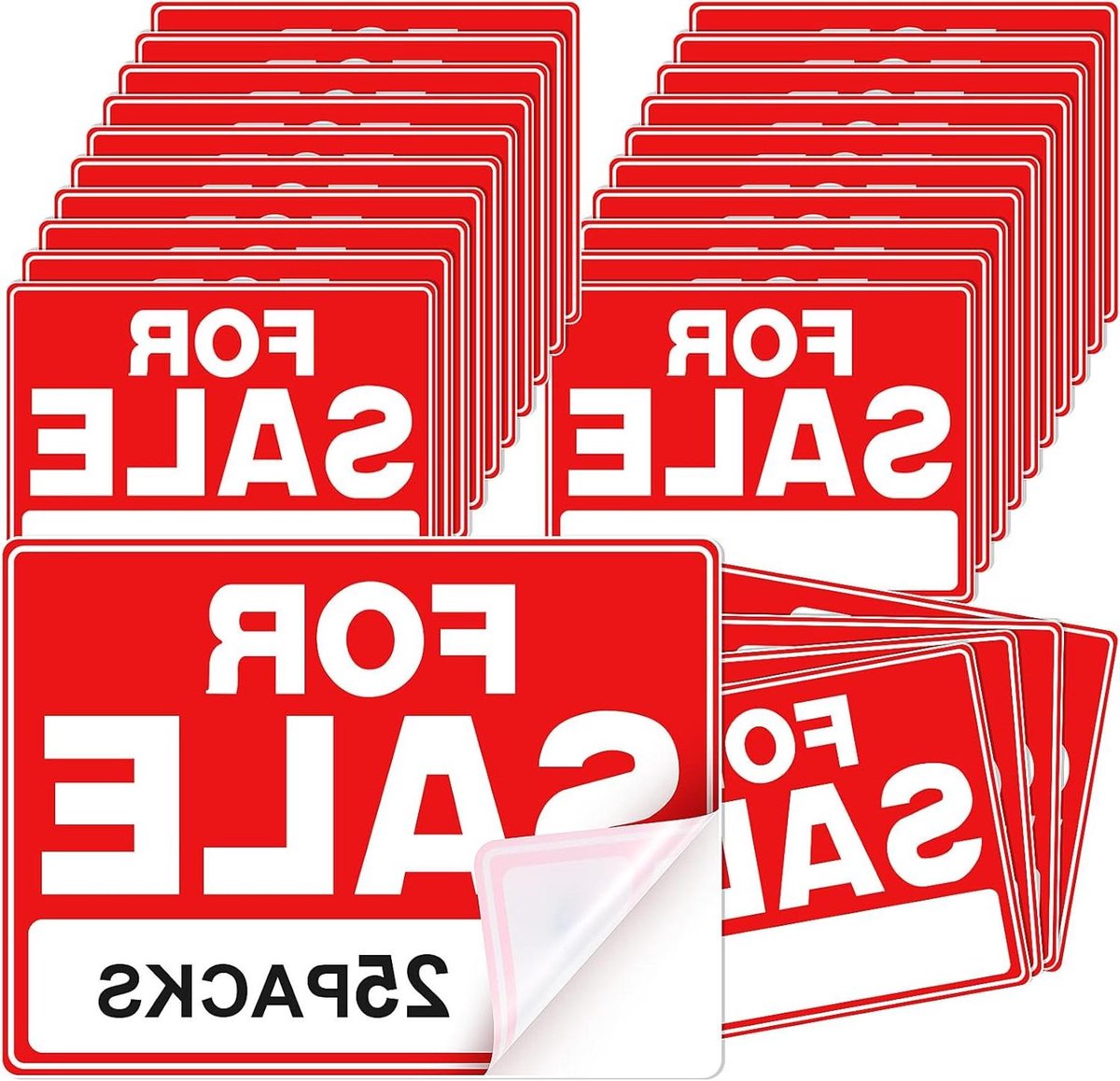 Verkoop Borden - Te Koop Tekens - Voertuig Verkopen - Waterdicht Plastic Materiaal - 9 x 12 inch - Rood Wit