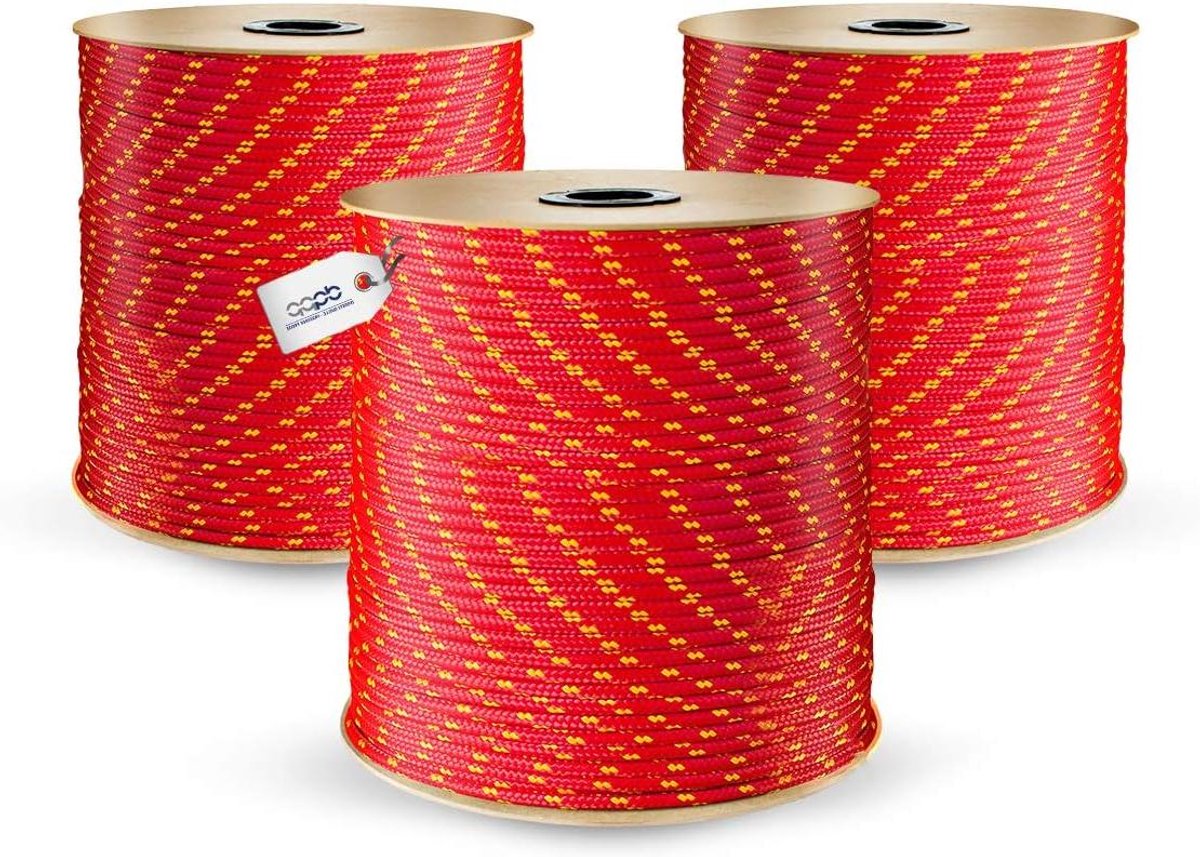 Polypropyleen Touw - Gevlochten Lijn Kunststof - Bevestigen Dekzeilen - UV-bestendig Slijtvast - 200m 10mm - Rood