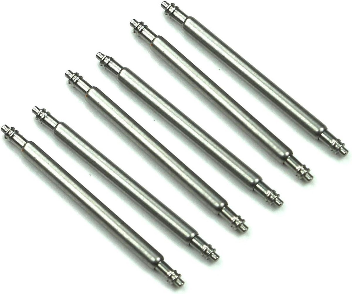 Spring Bars - Horlogeband Pinnen - Horlogeband Bevestigen - Roestvrij Staal Dubbele Kop - 23 mm - Zilver