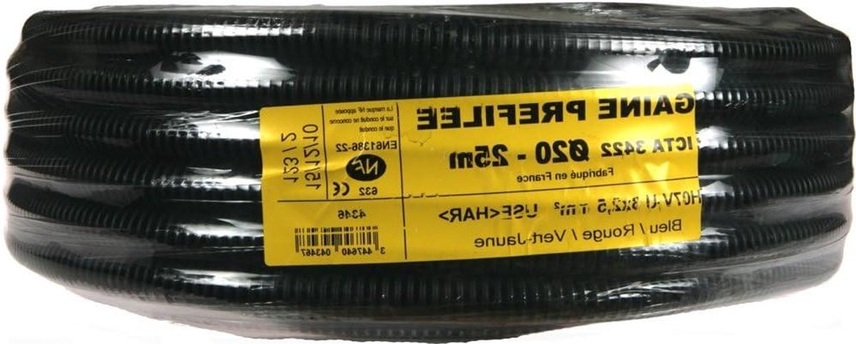 Voorbedrade Kabel - ICTA Mantel - Kabel Beschermen - Nieuw Plastic - 25 m - Zwart