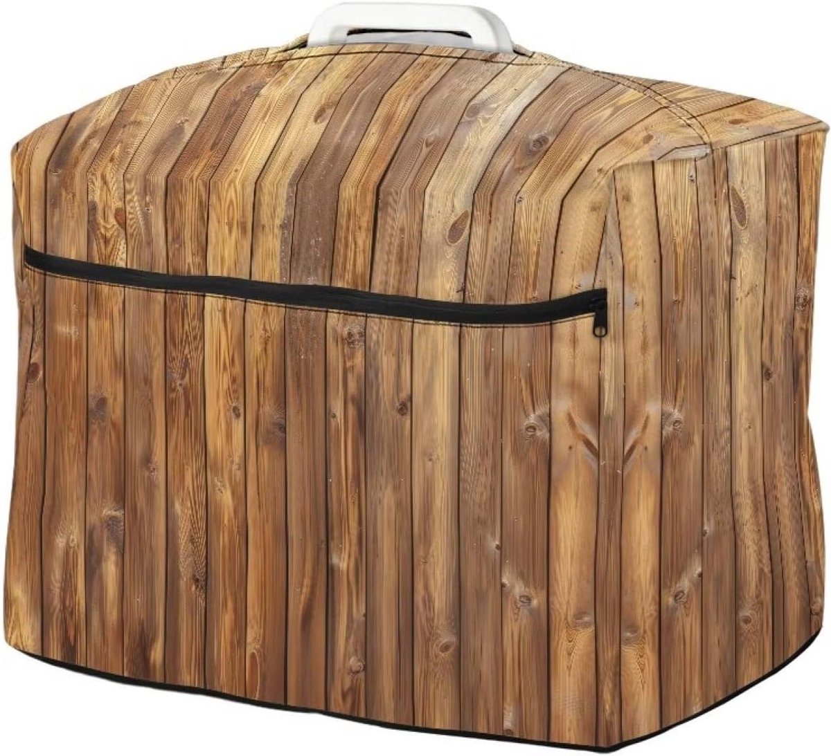 Naaimachinehoes - Stoffen Cover Beschermhoes - Stofvrij Houden - Met Opbergvak - 45cm x 22cm x 32cm - Bruin Houtnerf
