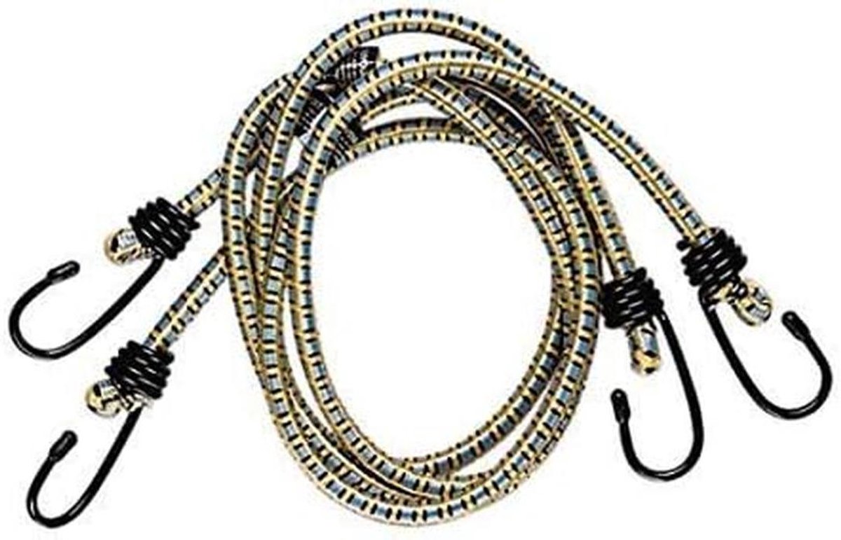 Elastische koorden - Spanbanden met haak - Bagage Vastzetten - Stalen haken - 8 x 120 cm - Zwart