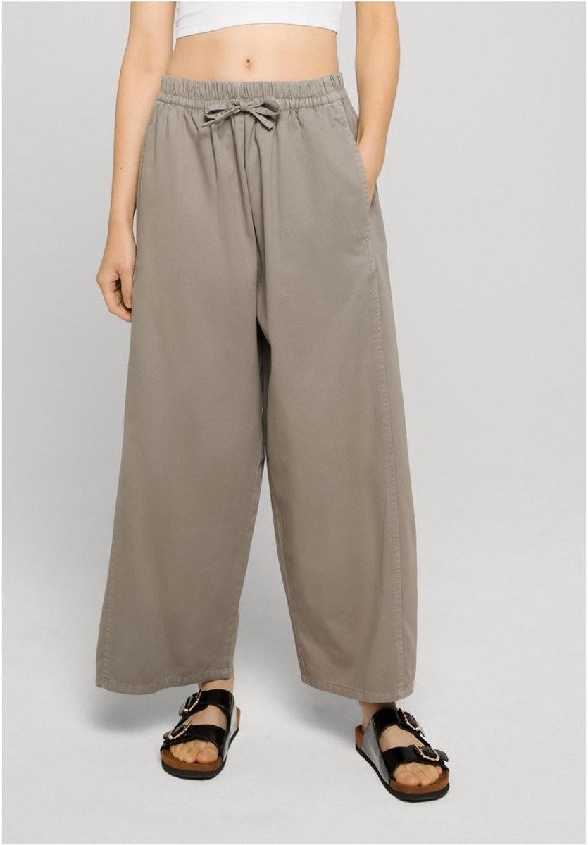 Urban Classics Barrel Cropped Cotton Wijde broek XS Grijs
