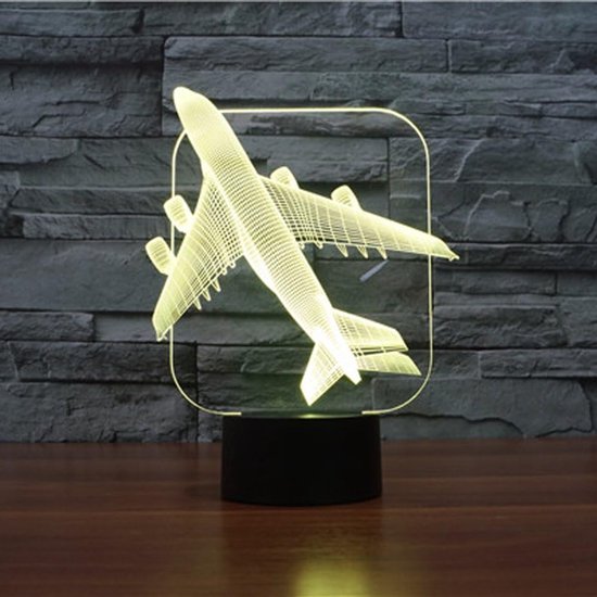 3D Vliegtuigen Nachtlampje - Kinderspeelgoed Lamp - Decoratie Kamer - 7 Kleuren Verandering - Niet gespecificeerd - Multi-color — afbeelding 5