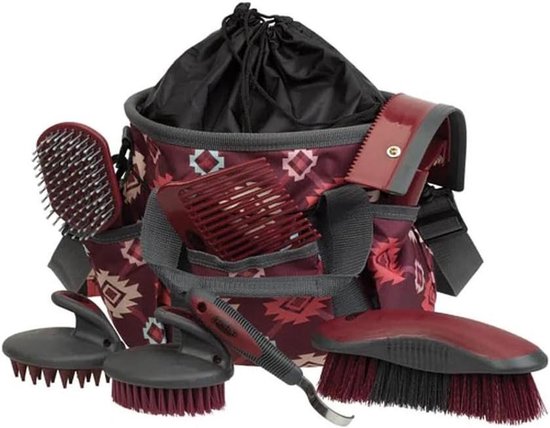 Verzorgingsset Paard - Paardenborstel Set - Paarden Verzorgen - 7-delig Assortiment - Nylon Draagtas - Bruin Verzorgingsset Paard - Paardenborstel Set - Paarden Verzorgen - 7-delig Assortiment - Nylon Draagtas - Bruin