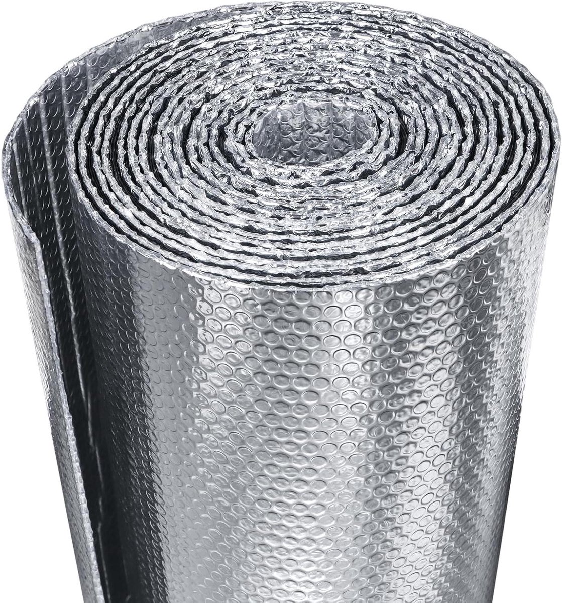 Dubbele Reflecterende Isolatieplaat - Raamisolatie Folie - Temperatuur Regulatie - Honingraat Luchtbel Ontwerp - 91 cm x 305 cm - Zilver