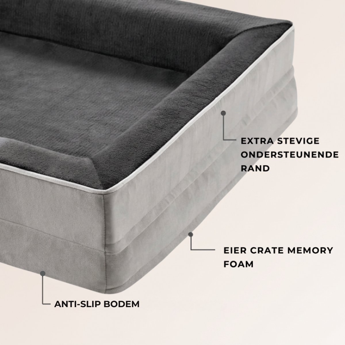 HomeBlend Hondenmand 121x89 cm XXL, wasbare hoes, antislip thumbnail 2